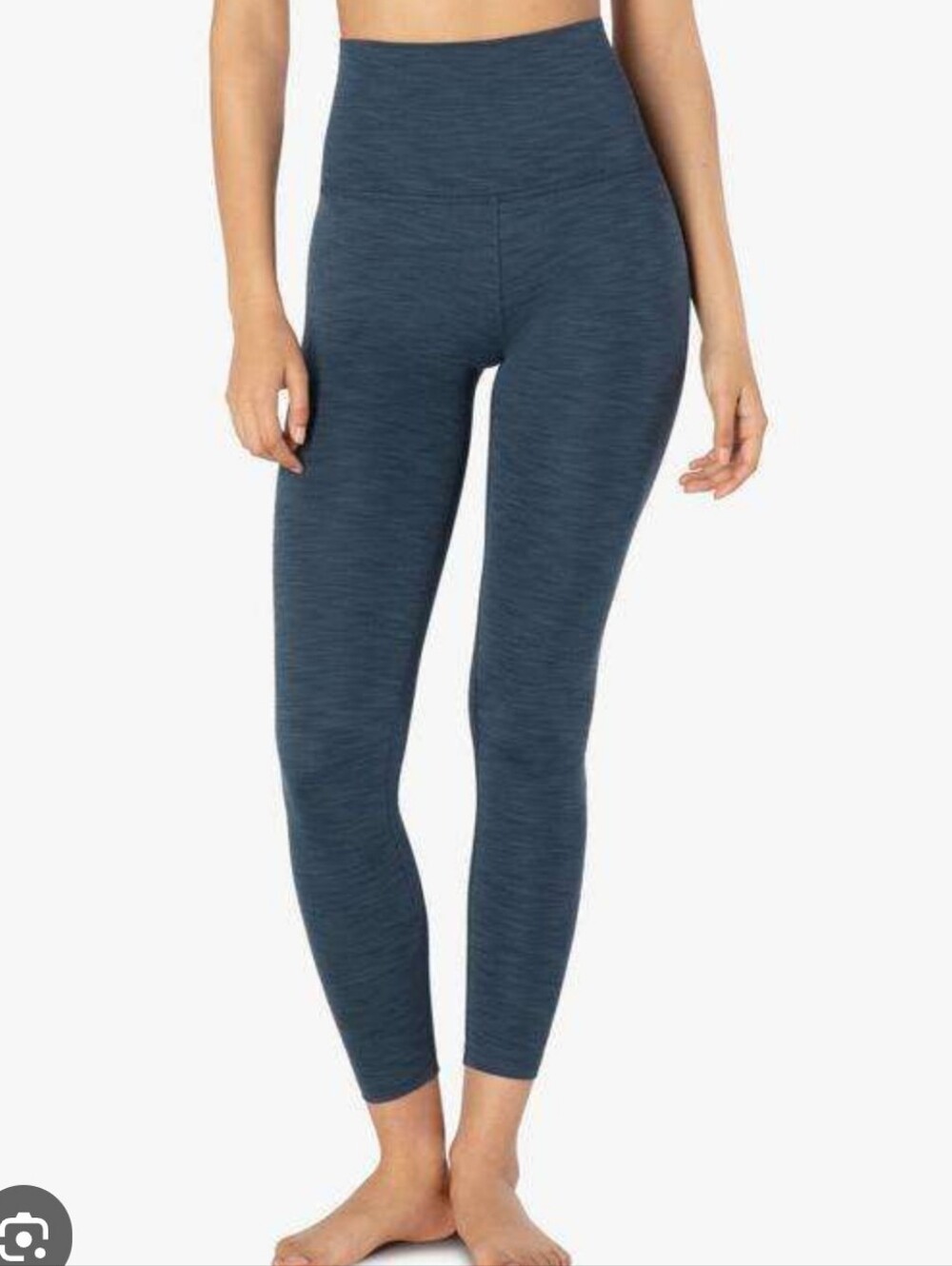 Beyond Yoga Mid Rise Ankle Thinly Ribbed Heathered Leggings